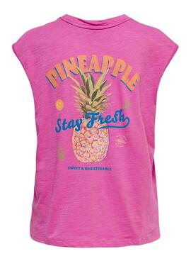T-Shirt Only Banja Ananas Rose pour Fille