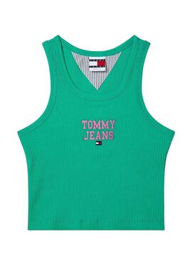 Top Crop Tommy Jeans POP DROP Vert pour Femme