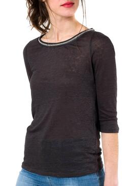 T-Shirt Naf Naf Pedrer  femme anthracite