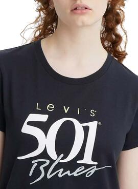 T-Shirt Levis The Perfect 501 Noire pour Femme