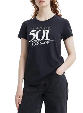 T-Shirt Levis The Perfect 501 Noire pour Femme