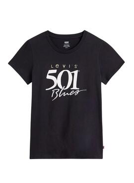 T-Shirt Levis The Perfect 501 Noire pour Femme