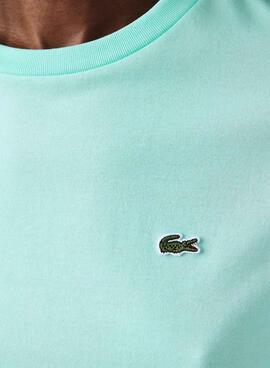 T-Shirt Col Rond Lacoste Turquoise pour Femme