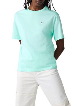 T-Shirt Col Rond Lacoste Turquoise pour Femme
