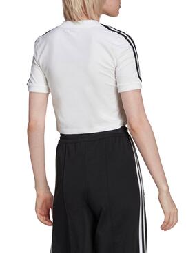 Top Crop Adidas Adicolor Blanc pour Femme