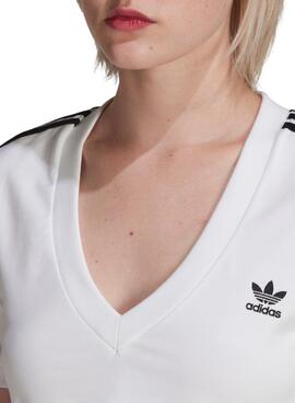 Top Crop Adidas Adicolor Blanc pour Femme