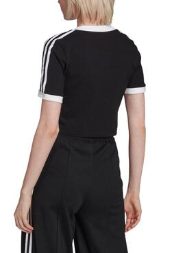 Top Crop Adidas Adicolor Noire Femme