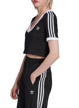 Top Crop Adidas Adicolor Noire Femme