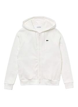 Veste Lacoste Capuche Blanc pour Femme