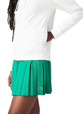 Veste Lacoste Capuche Blanc pour Femme