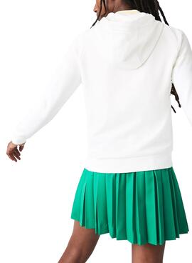 Veste Lacoste Capuche Blanc pour Femme