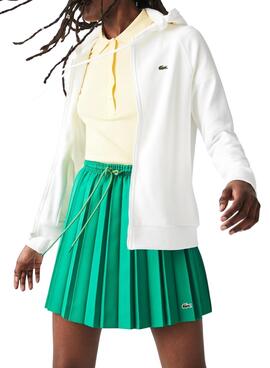 Veste Lacoste Capuche Blanc pour Femme