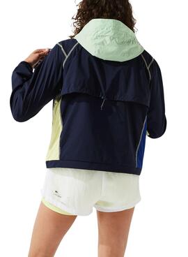 Coupe-Vent Lacoste Colorblock Bleu Marine pour Femme