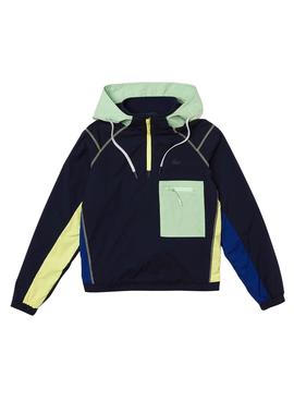 Coupe-Vent Lacoste Colorblock Bleu Marine pour Femme