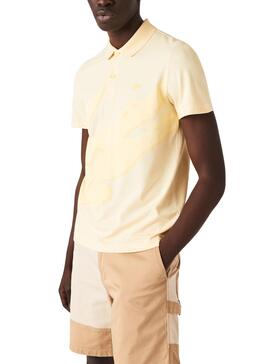Polo Lacoste Crocodile Jaune pour Homme