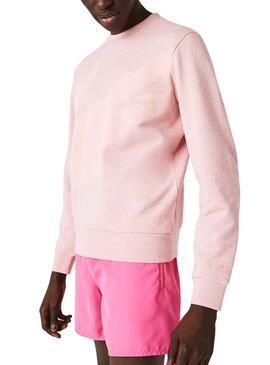 Sweat Lacoste Croco Oversize Rose Homme