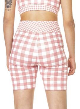 Leggings Ciclistas Vans Mixed Up Gingham  Rose Femme