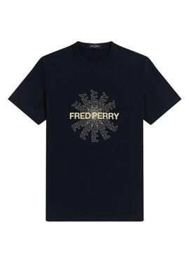 T-Shirt Fred Perry Graphic Bleu Marine pour Homme