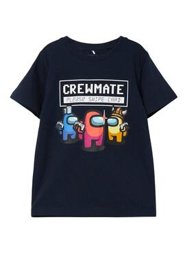 T-Shirt Name It Among Us Noire pour Garçon