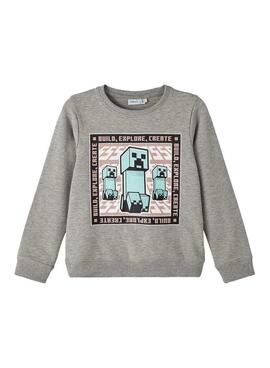 Sweat Name It Jassana Minecraft Gris Femme