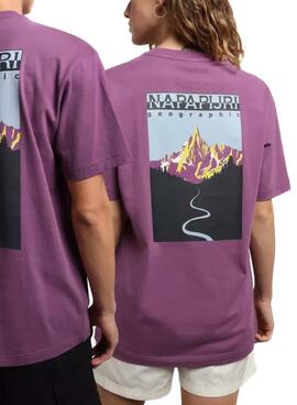 T-Shirt Napapijri Quintino Violet Homme et Femme