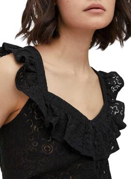 Top Vila Della Lace Noire pour Femme
