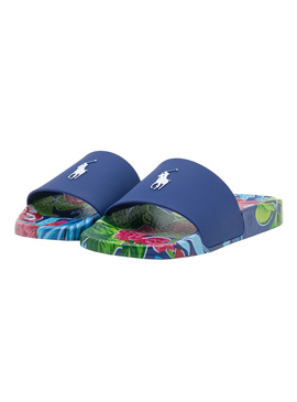 Flip Flops Polo Ralph Lauren Slide Tie Dye Blancs
