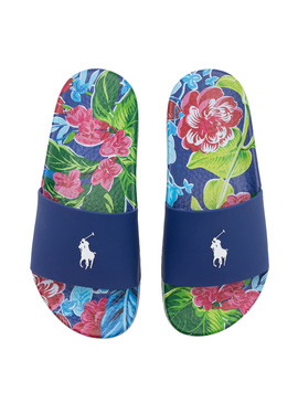 Flip Flops Polo Ralph Lauren Slide Tie Dye Blancs
