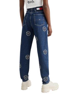 Jeans Tommy Jeans Mom Broderie Bleu 
