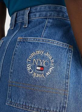 Jupe Tommy Jeans Badge Brodé Bleu pour Femme