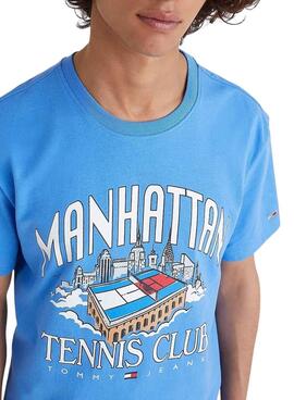 T-Shirt Tommy Jeans TJ Club Tennis Bleu Homme