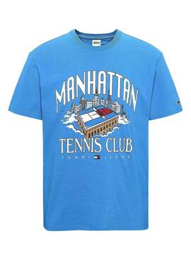 T-Shirt Tommy Jeans TJ Club Tennis Bleu Homme