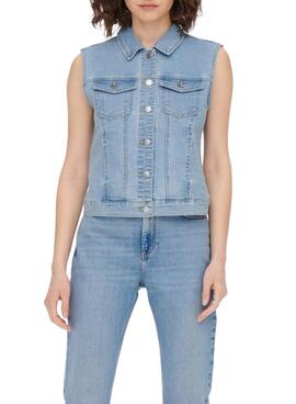 Gilet Only Wonder West Box Jean Bleu Femme