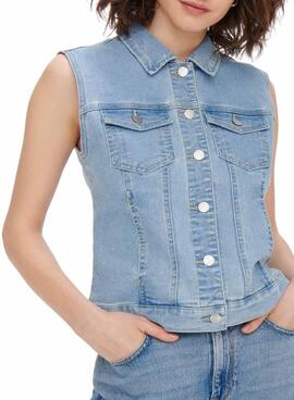 Gilet Only Wonder West Box Jean Bleu Femme