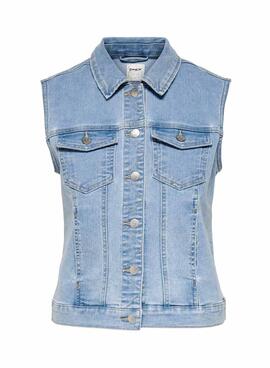 Gilet Only Wonder West Box Jean Bleu Femme