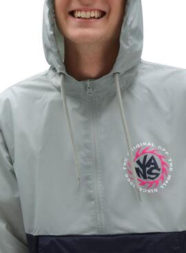 Coupe-vent Vans Summer Camp Gris et Bleu Marine Homme