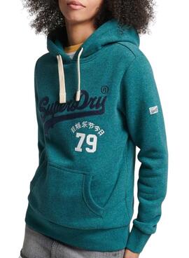 Sweat Superdry Vintage Vl Interest  Bleu Femme