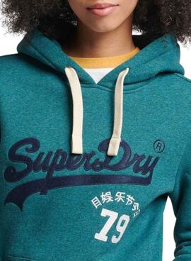 Sweat Superdry Vintage Vl Interest  Bleu Femme