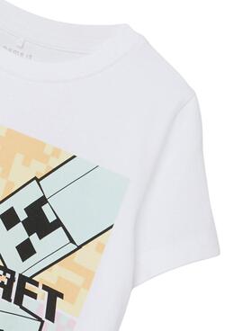 T-Shirt Name It Minecraft Blanc pour Fille