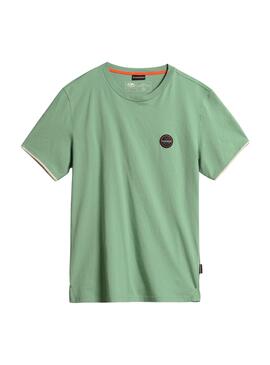 T-Shirt Napapijri S-Whale Vert pour Homme