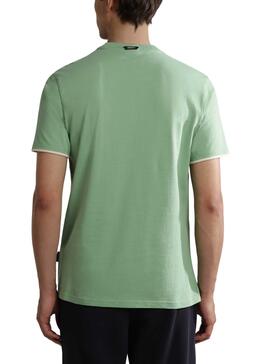 T-Shirt Napapijri S-Whale Vert pour Homme