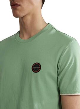 T-Shirt Napapijri S-Whale Vert pour Homme