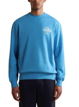 Sweat Napapijri B-Hitra Bleu pour Homme