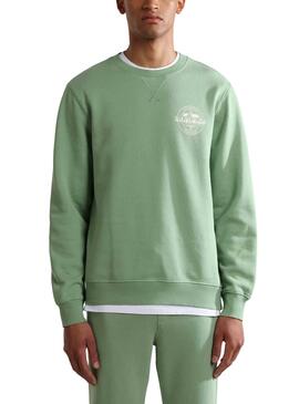 Sweat Napapijri B-Hitra Vert pour Homme