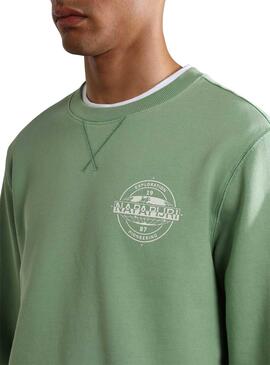 Sweat Napapijri B-Hitra Vert pour Homme