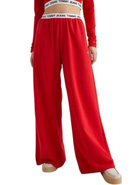 Pantalon Tommy Jeans Logo Rouge pour Femme