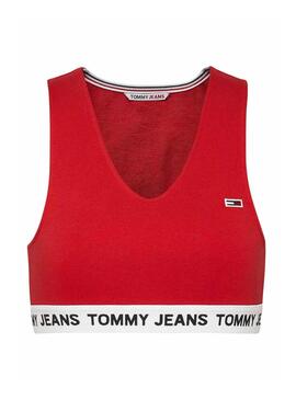 Top Tommy Jeans Super Crop Rouge pour Femme