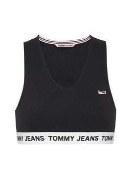 Top Tommy Jeans Super Crop Noire pour Femme