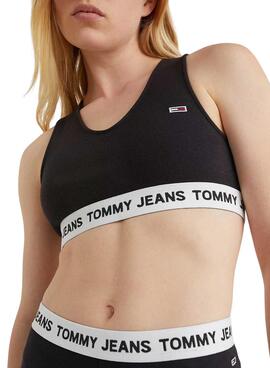 Top Tommy Jeans Super Crop Noire pour Femme