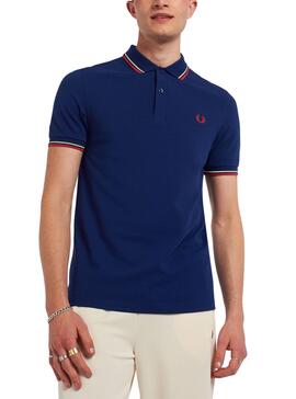 Polo Fred Perry Twin Tipped Bleu Marine pour Homme